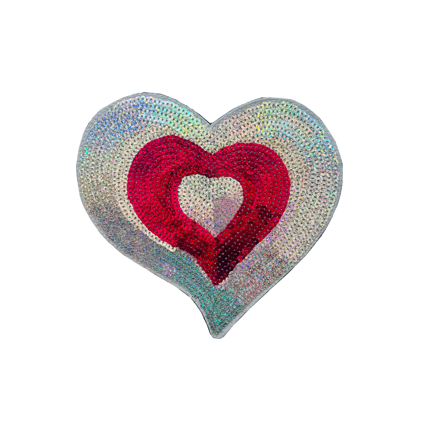 Heart - Large -Pink & Sliver