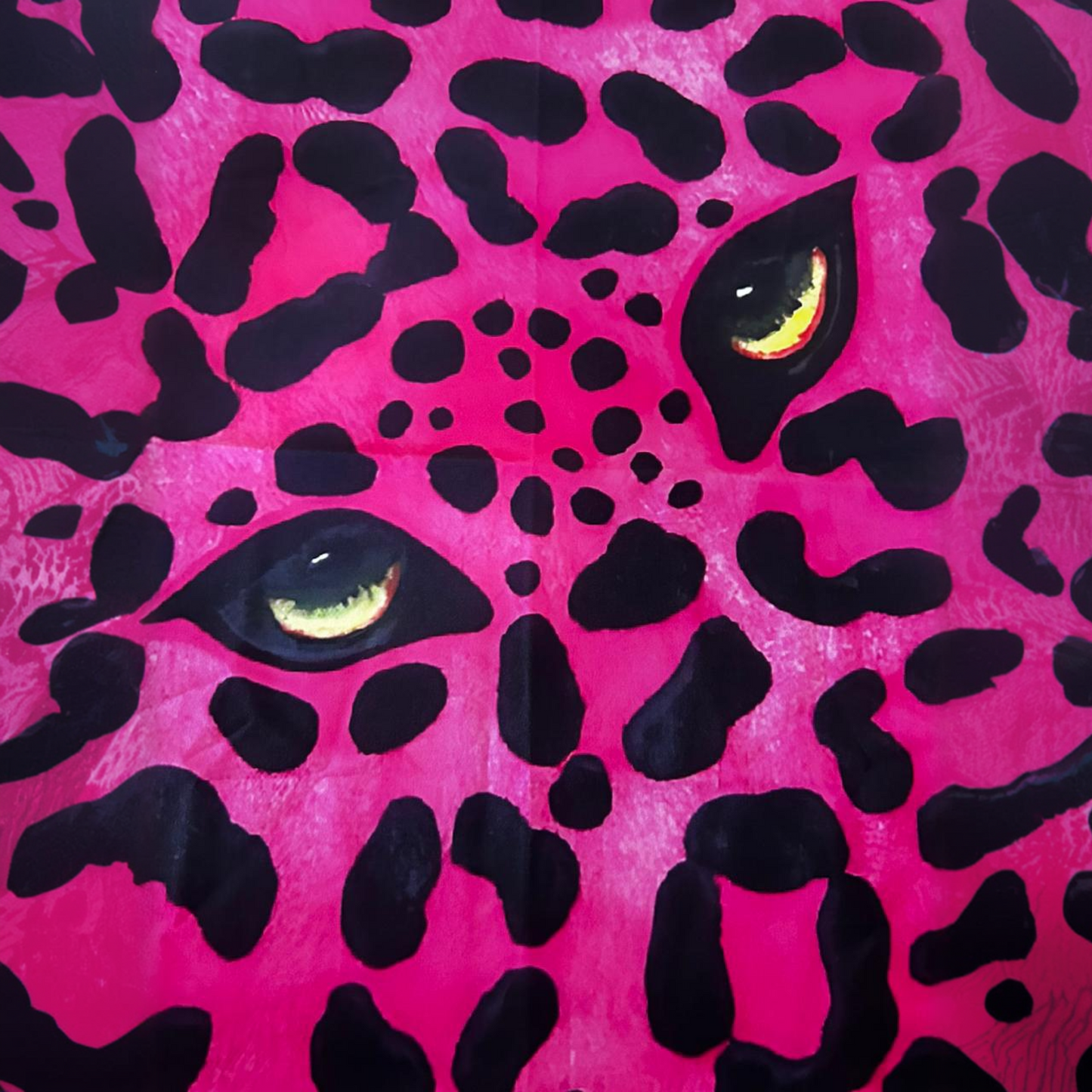 Scarf- Pink & Black Leopard Eyes