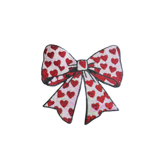 Bow -Pink & Red Hearts