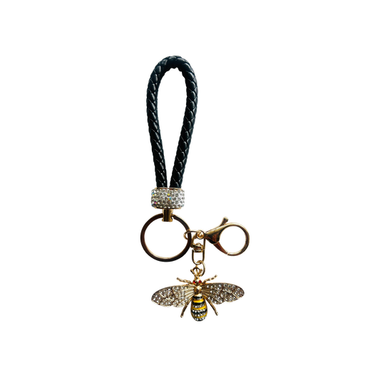 Crystal Bee & Leather Chain