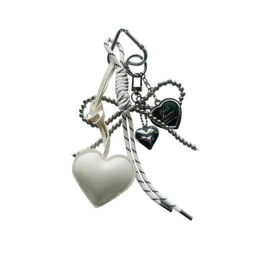 Heart - White & Silver Chain