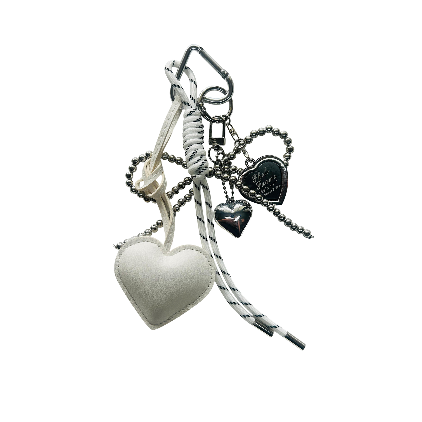 Bow Heart - White & Sliver