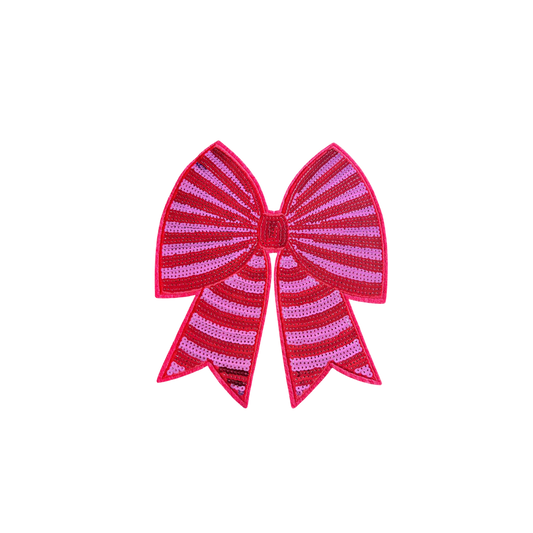 Red & Pink Striped Bow