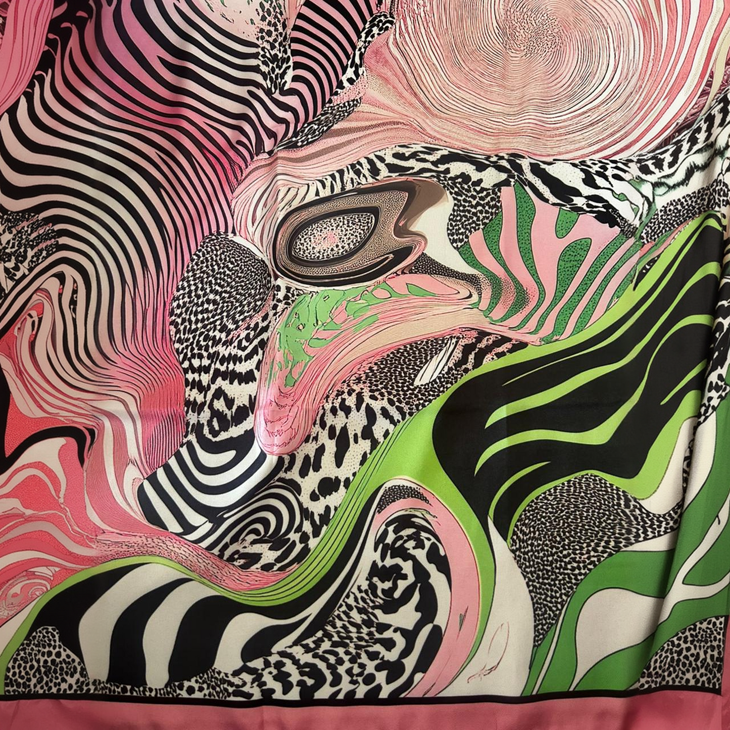 Scarf- Zebra print-Pink&Green